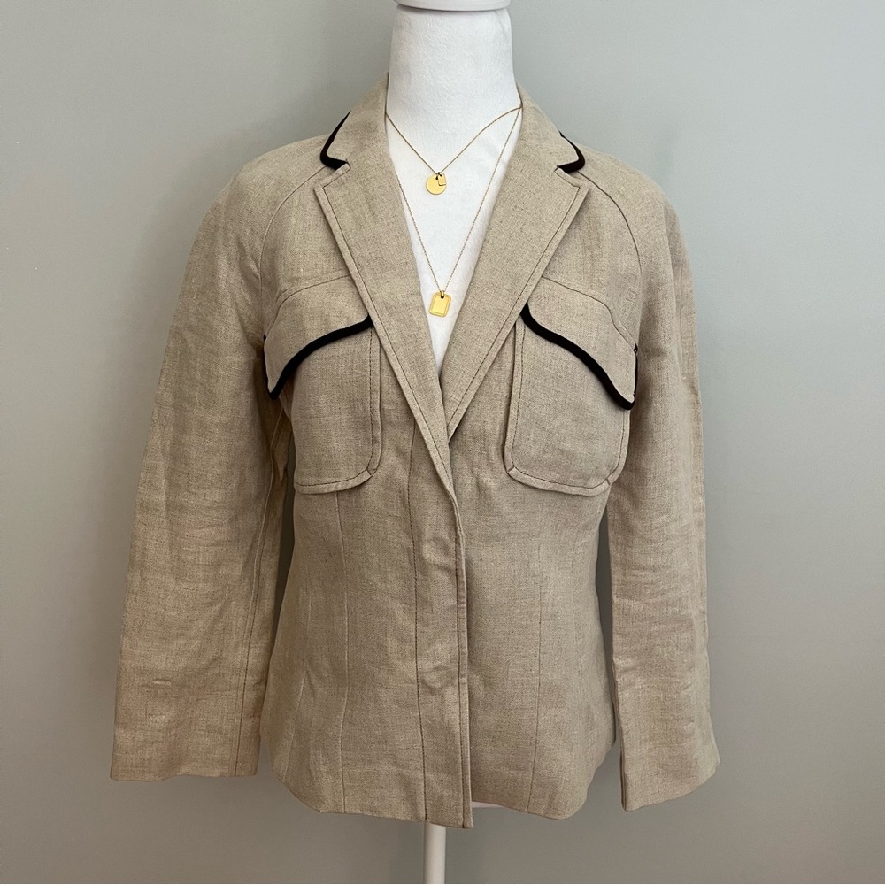 Ann Taylor LOFT Linen Blazer Safari Blazer Work Wear size 4 NWT
